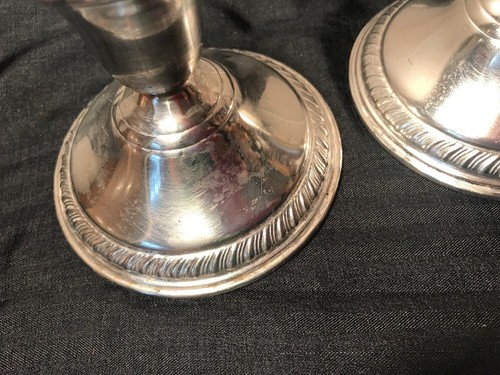 Sterling Silver 2 Candlesticks Holders Schweitzer S Silver Corp S In A Diamond