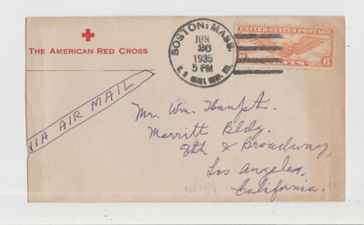 1935 US NAvel Hospital Station - Boston, Massachusetts DPO 1926-1935 Canc Cover