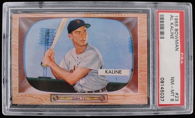 1955 Bowman #23 Al Kaline - PSA 8 - Detroit Tigers Hall of Famer -Only 35 Higher