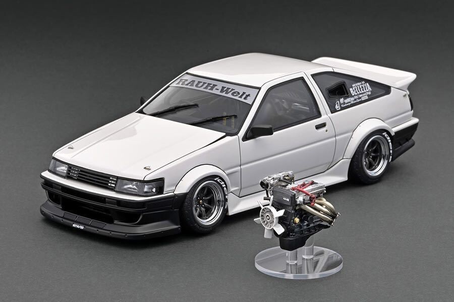イグニッションモデル RWB AE 86 RED　1/18 1/18 Ignition model RWB AE86 White/Black With Engine IG2968