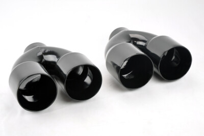 Dual 4'' Quad Style Gloss Black Exhaust Tips Camaro Firebird Trans Am