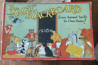 ANTIQUE Child's Game , C.1900  THE MAGIC BLACKBOARD ,  RIPPON CO