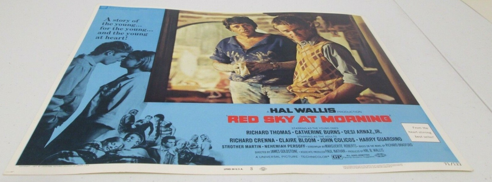 Vintage Red Sky at Morning Original 1971 Lobby Card Richard Thomas Crenna Arnaz