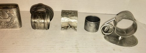 Lot of 5 Victorian Figural Napkin Rings Holders Silverplate