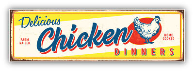 Chicken Dinners Retro Vinyl Sticker Decal