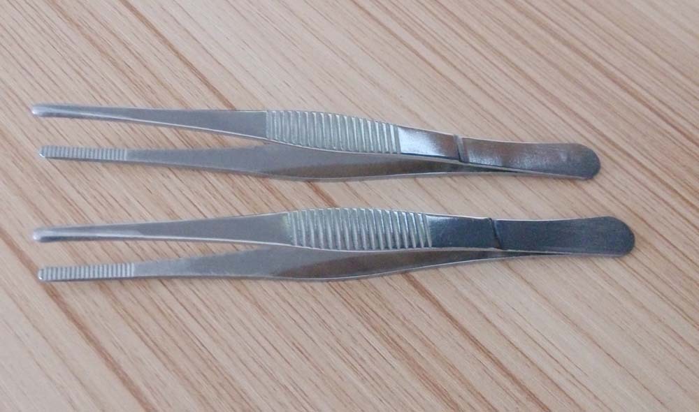 3 Pcs Medical Tweezers 5" Stainless Steel Tweezers For Firstaid Kit