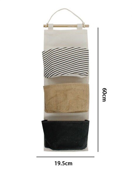Porta Oggetti Organizer Da Appendere 3 Tasche In Tessuto Bagno Camera 10478 dfh