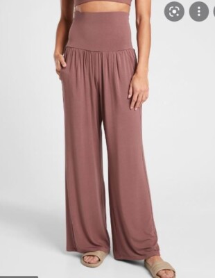 Athleta Brown Soft Yoga Studio Wide Leg Pants XS