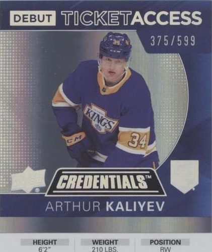 2021-22 Upper Deck Credentials - Arthur Kaliyev #132