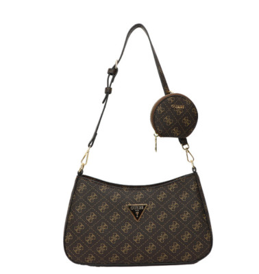GUESS Noelle Girlfriend Satchel Handtasche Tasche Mocha Logo dunkelbraun Paket