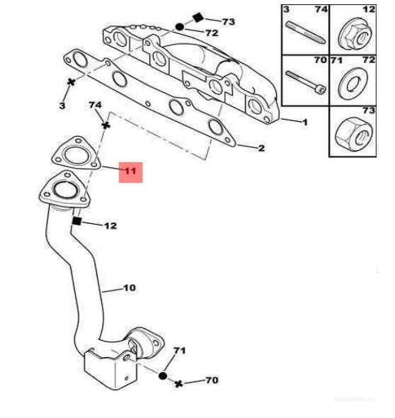 の Original Peugeot 171058 Seal, Exhaust Pipe 106 I II, Ax
