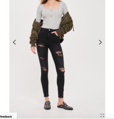 Black topshop 2025 ripped jeans