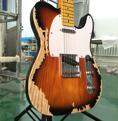 Relic Andy Summers Sunburst TL Electric Guitar Fixed Bridge White Pickguard