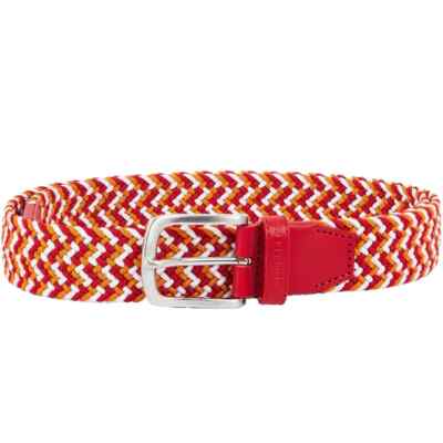 J Lindeberg Men's Bubba Elastic Belt GMAC08026 G098 Chili 95 cm/ 34-35'' NEW NWT
