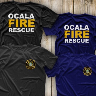 2-Side Tee Fire Department Ocala Fire Rescue Fighter Florida S-XXL T-Shirt Tee