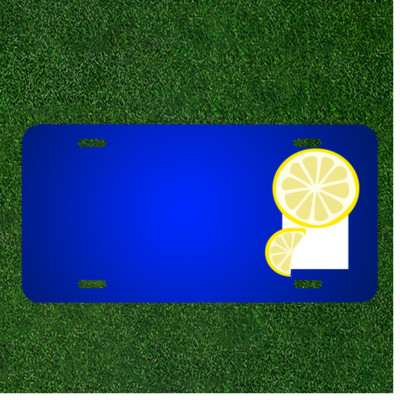 Custom Personalized License Plate With Add Names To Slice Fruit Yellow Lemon