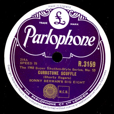 SONNY BERMAN'S BIG EIGHT Curbstone Scuffle/..Dodo's room,78rpm Modern-Jazz X2561