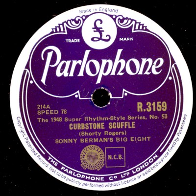 SONNY BERMAN'S BIG EIGHT Curbstone Scuffle  -Bebop-    78rpm Modern-Jazz X2753