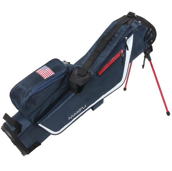 MAXFLI SUNDAY Golf Club Stand Bag - 5 Pockets - 3-Way Padded - Navy USA Flag
