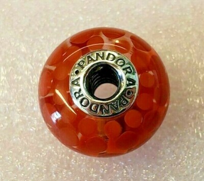 PANDORA | RED EXOTIC XL MURANO CHARM  NEW  790697 RARE RETIRED 925 ALE GLASS USA