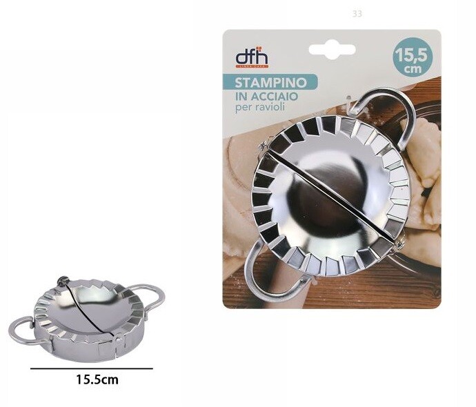 Stampo Stampino Forma Per Ravioli In Acciaio Inox 15,5cm dfh