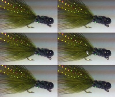6pk Black Pearl, Olive Hand Tied Marabou Jigs-Steelhead,Trout 1/64-3/8 oz