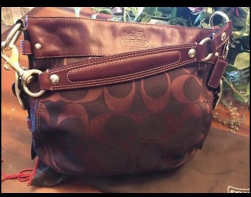 Coach Signature Zoe in Bordeaux 12657 EUC | eBay
