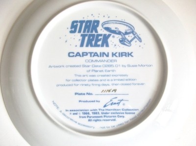 Star Trek Captain Kirk Limited Edition Collector's Plate - 1985 - New In Box!!