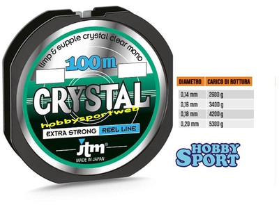 FILO CRYSTAL JTM - 0,18 mm -100 mt  SPECIALE BOLOGNESE-MULINELLO  MADE IN JAPAN