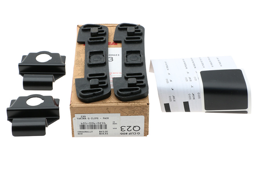 Yakima Q23 Q Tower Clips w/ D Pads & Vinyl Pads #00623 2 clips Q 23 NEW in box