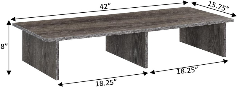 Designs2Go Tv/Monitor Riser for Tvs up to 46 Inches, Weathered Gray