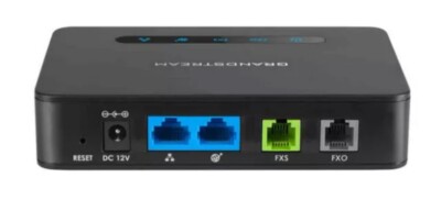 Grandstream HT813 Analog Telephone Adapter 1 Power Cord And Cables.