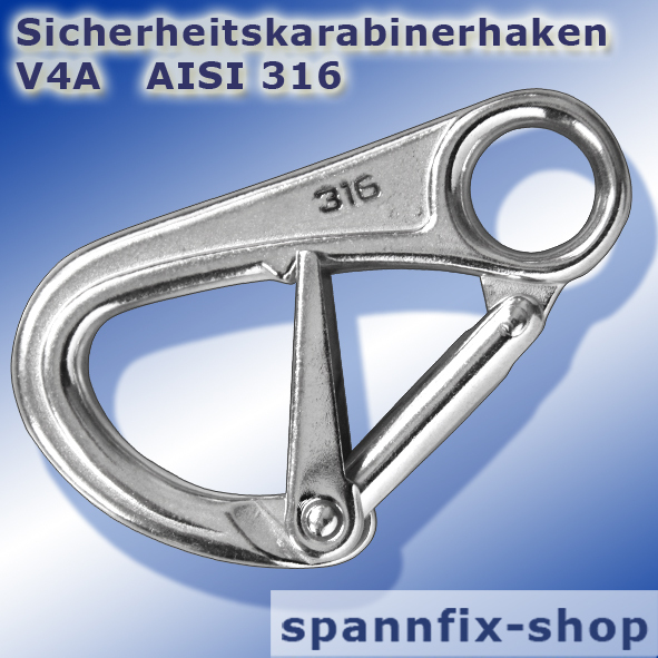 Mousqueton Sicherheitskarabinerhaken A4 Acier Inoxydable Bootsport Yacht