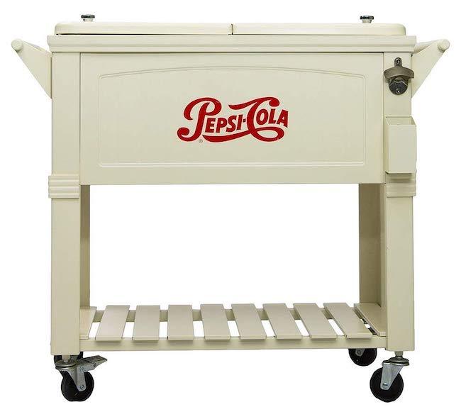 Cooler Rolling Wheeled Wheels Ice 80 Qt Quart Outdoor Patio Tailgate Chest BBQ