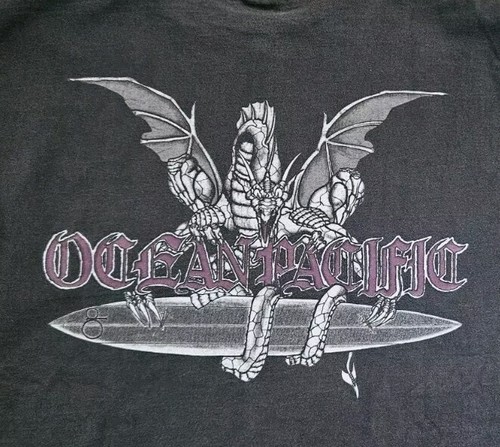 スケートボード Ocean Pacific Gray antique vintage old Vintage 80s Ocean Pacific T Shirt Vtg 1989 Psychedelic Surf