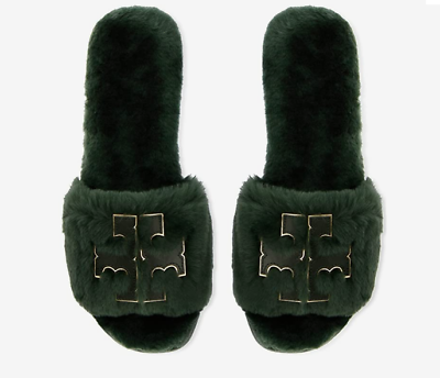 Tory burch cheap fur slippers