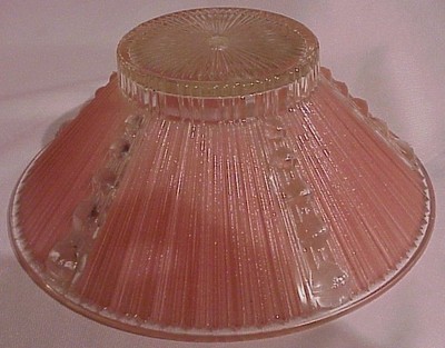 ANTIQUE ART DECO ROSE PINK FROSTED CEILING FIXTURE GLASS SHADE  