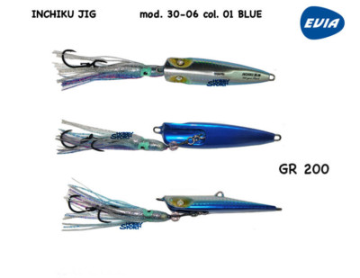 INCHIKU JIG EVIA HART 200 GR MODELLO 30-06 COLORE  01 SILVER BLUE PESCA MARE