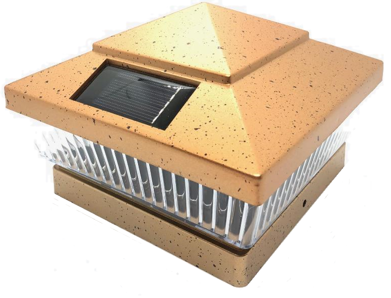 1-Pack Black / White / Copper 4" 5" 6" Solar Post Deck Cap Fence LED Light Vinyl