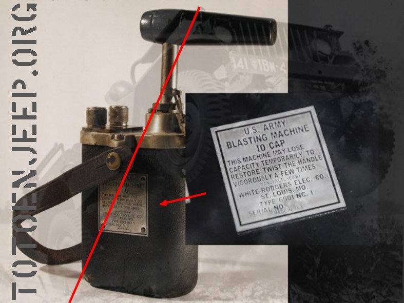 Plaquette Plate Label Blasting Machine 10 Caps Army Engineers Jeep Willys Us Ww2