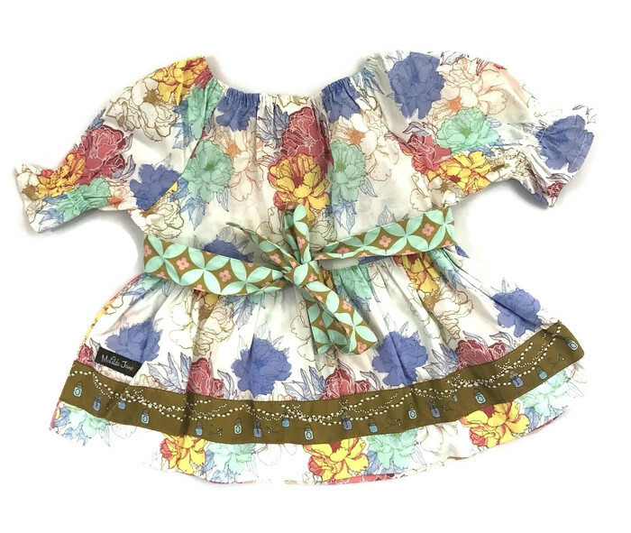 NWOT Toddler's Matilda Jane Open Shoulder Peasant Top Size 2 - Lovely Bouquet -