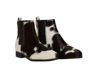 MYRA BAG Women's Electron Black & White Cowhide Boots Size 9 NWT