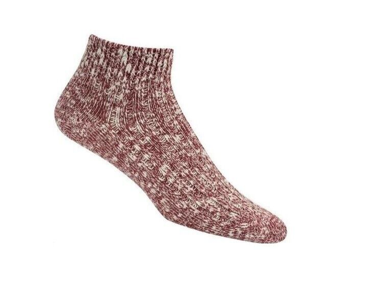 Wigwam F5314 Cypress Quarter White Red Medium Men 5-9.5 Women 6-10 Cotton Blend