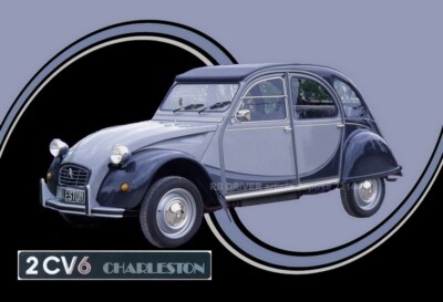 TABLEAU évocation CITROEN 2CV CHARLESTON GRISE ( idée cadeau anniversaire )