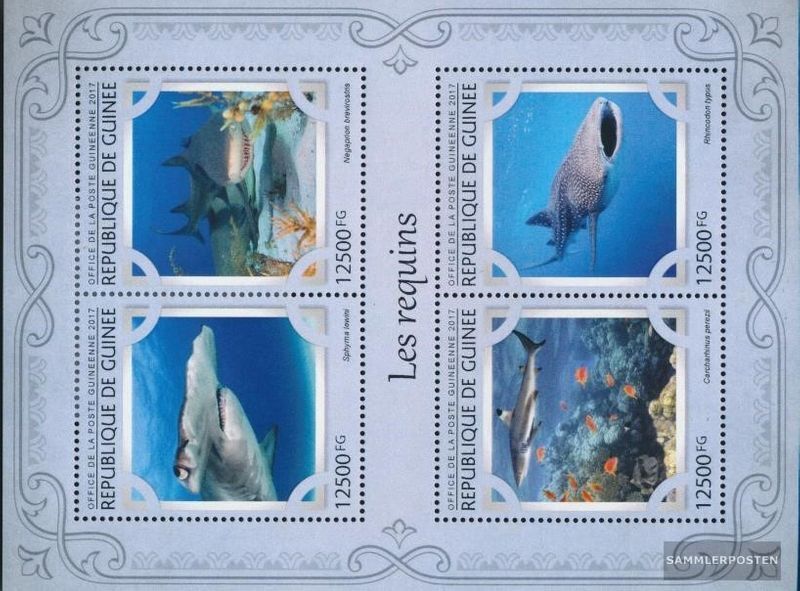 Guinea 12176-12179 Kleinbogen (Kompl. Ausgabe) Postfrisch 2017 Haie