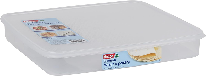 Food Storage Container for Pastry Sheets, Slices and Pita Breads 2.5L