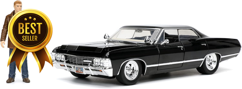 1:24 1967 Chevy Impala Die Cast Car with Figure Collectible Model