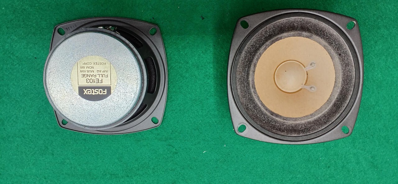 FOSTEX FE-103 8W 15Ω Full Range Speaker 2 units used tested