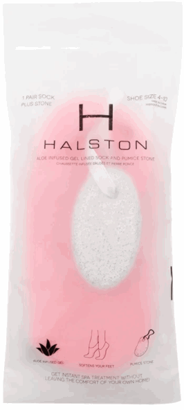 H By Halston Aloe Infused Gel Lined Sock and Pumice Stone 1 Pair *NEW*