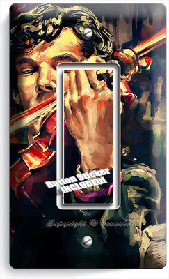SHERLOCK HOLMES VIOLIN BENEDICT CUMBERBATCH SINGLE GFCI LIGHT SWITCH COVER DECOR